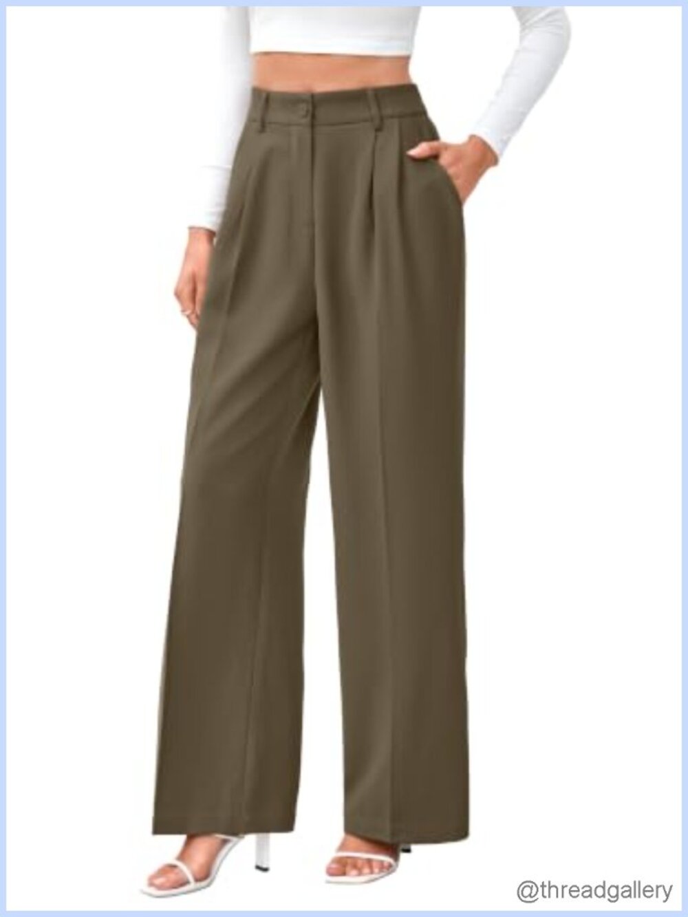 Wide Leg Dress Pants High Waist Work Slacks Business Casual Palazzo